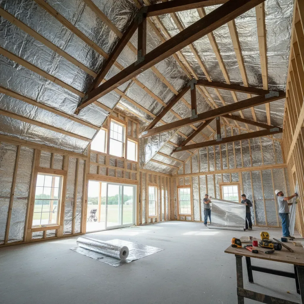 Barndominium insulation installation